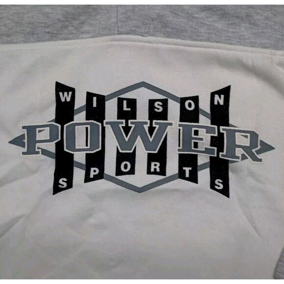 Vtg Wilson Power Sports Sweatshirt Size L Pullover Gray White 90s Skater Indi - Picture 3 of 10